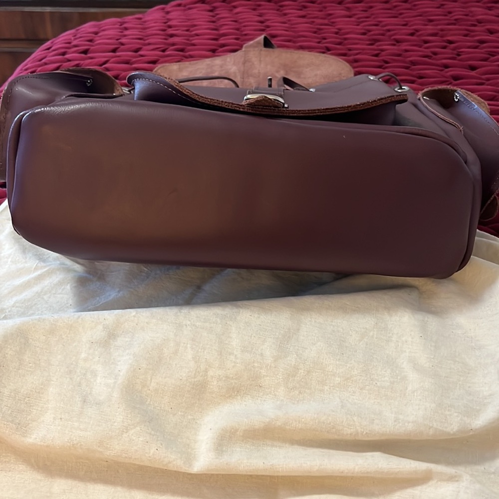Grafea Wine Colored Leather Backpack - image 8